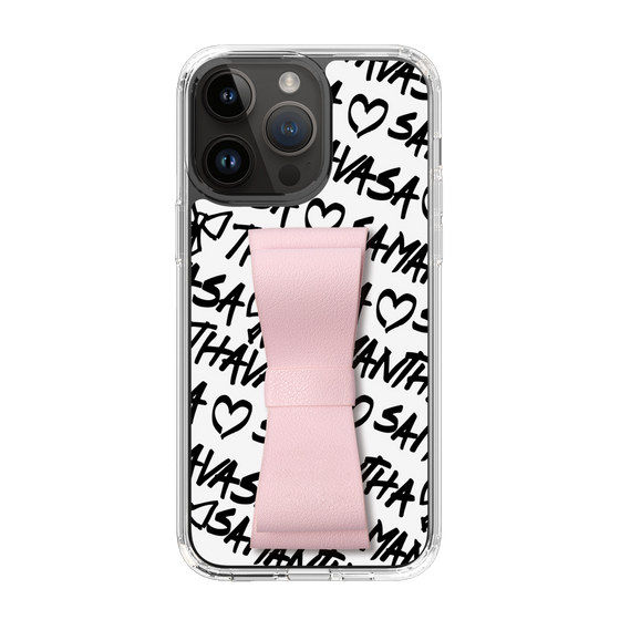 スリムプロテクションケース - STAND & RING RIBBON Sakura Pink［ Samantha Thavasa - スクリッタ - ホワイト ］