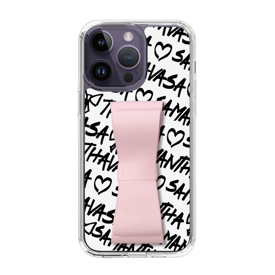 スリムプロテクションケース - STAND & RING RIBBON Sakura Pink［ Samantha Thavasa - スクリッタ - ホワイト ］