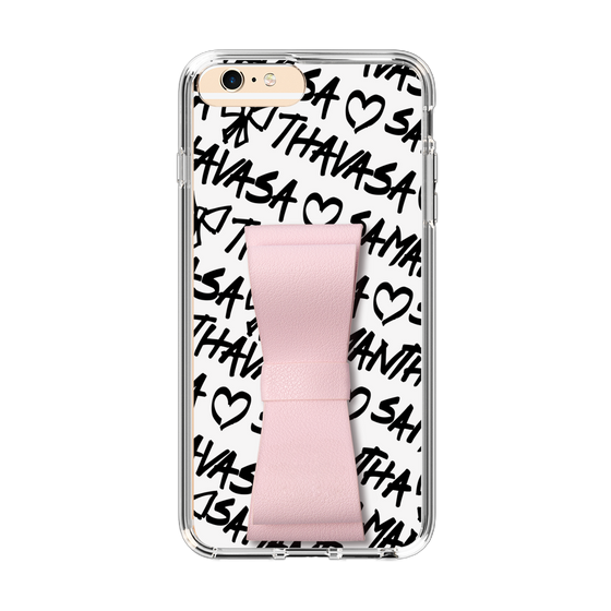 スリムプロテクションケース - STAND & RING RIBBON Sakura Pink［ Samantha Thavasa - スクリッタ - ホワイト ］