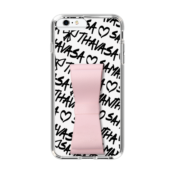 スリムプロテクションケース - STAND & RING RIBBON Sakura Pink［ Samantha Thavasa - スクリッタ - ホワイト ］