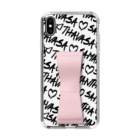 スリムプロテクションケース - STAND & RING RIBBON Sakura Pink［ Samantha Thavasa - スクリッタ - ホワイト ］