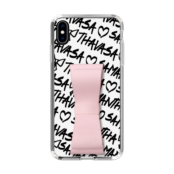 スリムプロテクションケース - STAND & RING RIBBON Sakura Pink［ Samantha Thavasa - スクリッタ - ホワイト ］