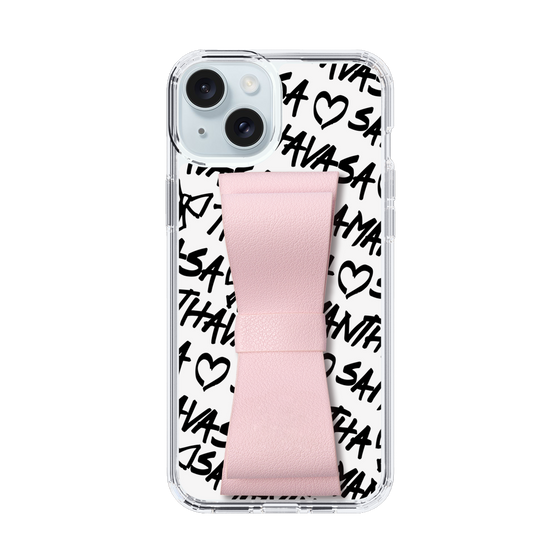 スリムプロテクションケース - STAND & RING RIBBON Sakura Pink［ Samantha Thavasa - スクリッタ - ホワイト ］