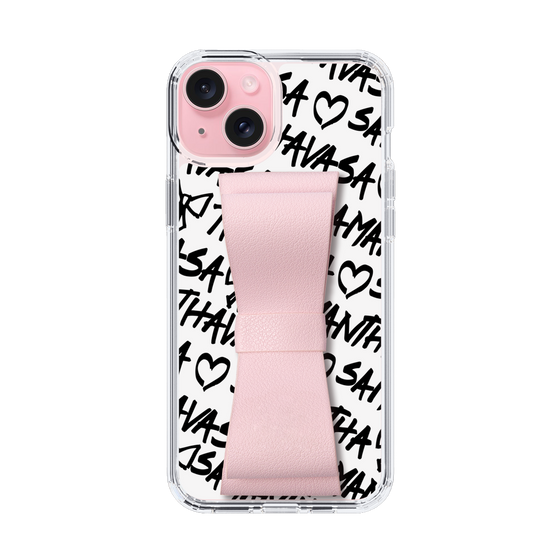 スリムプロテクションケース - STAND & RING RIBBON Sakura Pink［ Samantha Thavasa - スクリッタ - ホワイト ］