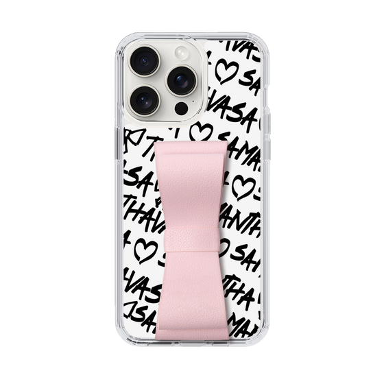 スリムプロテクションケース - STAND & RING RIBBON Sakura Pink［ Samantha Thavasa - スクリッタ - ホワイト ］