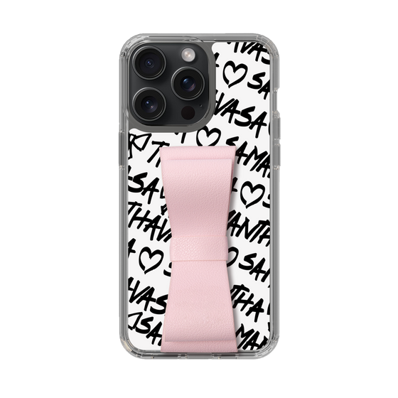 スリムプロテクションケース - STAND & RING RIBBON Sakura Pink［ Samantha Thavasa - スクリッタ - ホワイト ］