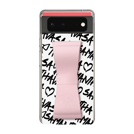 スリムプロテクションケース - STAND & RING RIBBON Sakura Pink［ Samantha Thavasa - スクリッタ - ホワイト ］