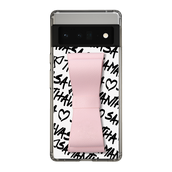 スリムプロテクションケース - STAND & RING RIBBON Sakura Pink［ Samantha Thavasa - スクリッタ - ホワイト ］