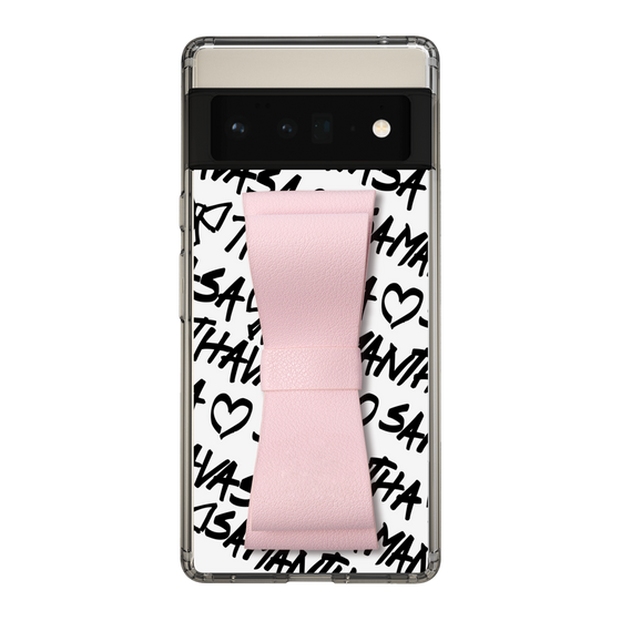 スリムプロテクションケース - STAND & RING RIBBON Sakura Pink［ Samantha Thavasa - スクリッタ - ホワイト ］