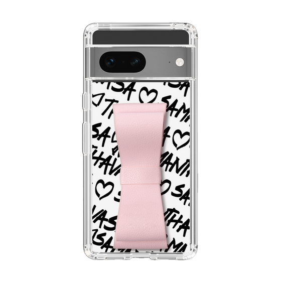 スリムプロテクションケース - STAND & RING RIBBON Sakura Pink［ Samantha Thavasa - スクリッタ - ホワイト ］