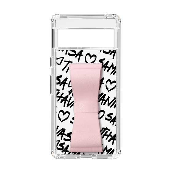 スリムプロテクションケース - STAND & RING RIBBON Sakura Pink［ Samantha Thavasa - スクリッタ - ホワイト ］