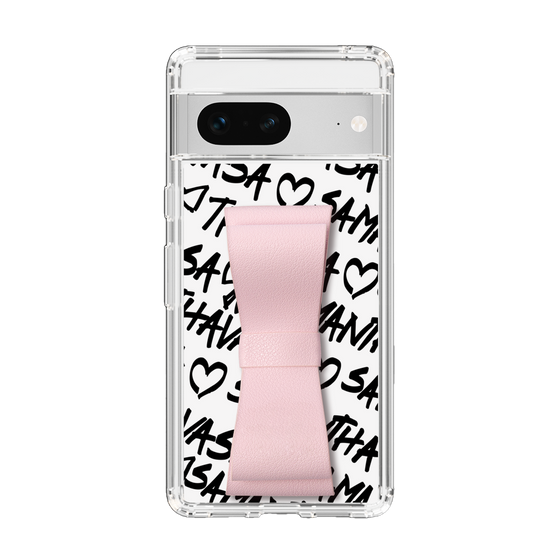 スリムプロテクションケース - STAND & RING RIBBON Sakura Pink［ Samantha Thavasa - スクリッタ - ホワイト ］