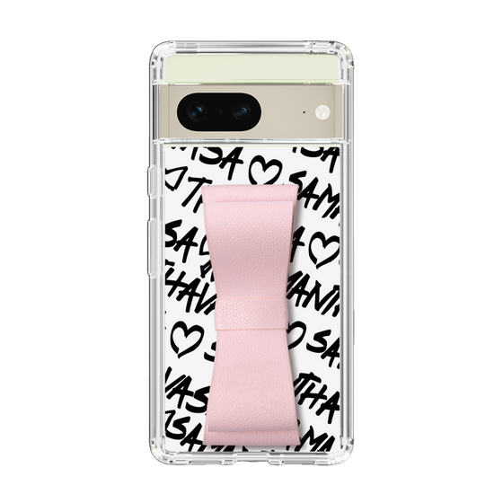 スリムプロテクションケース - STAND & RING RIBBON Sakura Pink［ Samantha Thavasa - スクリッタ - ホワイト ］