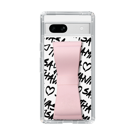 スリムプロテクションケース - STAND & RING RIBBON Sakura Pink［ Samantha Thavasa - スクリッタ - ホワイト ］