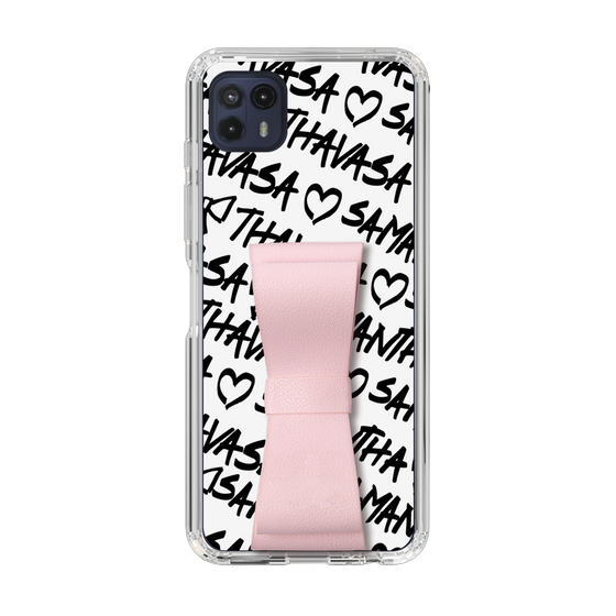 スリムプロテクションケース - STAND & RING RIBBON Sakura Pink［ Samantha Thavasa - スクリッタ - ホワイト ］