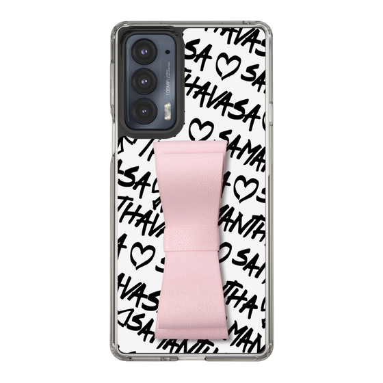 スリムプロテクションケース - STAND & RING RIBBON Sakura Pink［ Samantha Thavasa - スクリッタ - ホワイト ］