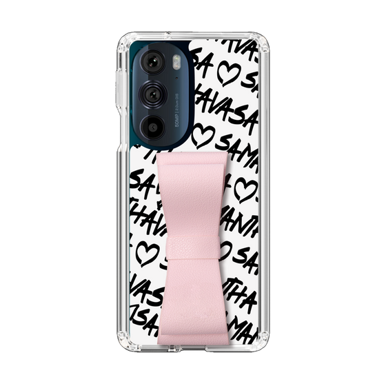 スリムプロテクションケース - STAND & RING RIBBON Sakura Pink［ Samantha Thavasa - スクリッタ - ホワイト ］