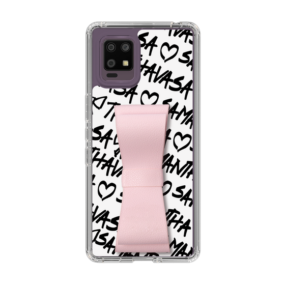 スリムプロテクションケース - STAND & RING RIBBON Sakura Pink［ Samantha Thavasa - スクリッタ - ホワイト ］