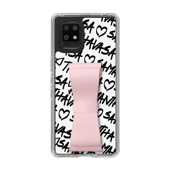 スリムプロテクションケース - STAND & RING RIBBON Sakura Pink［ Samantha Thavasa - スクリッタ - ホワイト ］