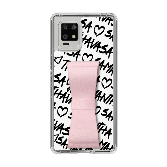 スリムプロテクションケース - STAND & RING RIBBON Sakura Pink［ Samantha Thavasa - スクリッタ - ホワイト ］