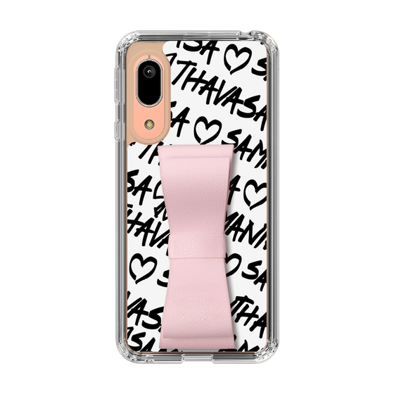 スリムプロテクションケース - STAND & RING RIBBON Sakura Pink［ Samantha Thavasa - スクリッタ - ホワイト ］