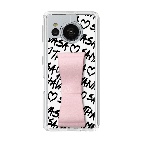 スリムプロテクションケース - STAND & RING RIBBON Sakura Pink［ Samantha Thavasa - スクリッタ - ホワイト ］