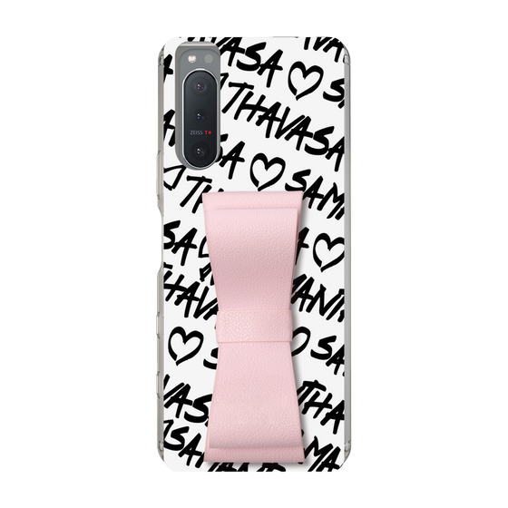 スリムプロテクションケース - STAND & RING RIBBON Sakura Pink［ Samantha Thavasa - スクリッタ - ホワイト ］