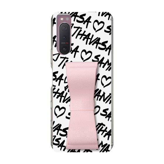 スリムプロテクションケース - STAND & RING RIBBON Sakura Pink［ Samantha Thavasa - スクリッタ - ホワイト ］