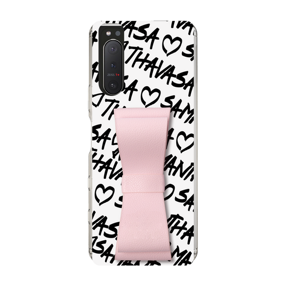 スリムプロテクションケース - STAND & RING RIBBON Sakura Pink［ Samantha Thavasa - スクリッタ - ホワイト ］