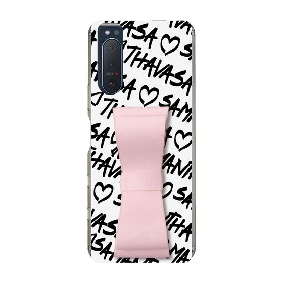 スリムプロテクションケース - STAND & RING RIBBON Sakura Pink［ Samantha Thavasa - スクリッタ - ホワイト ］