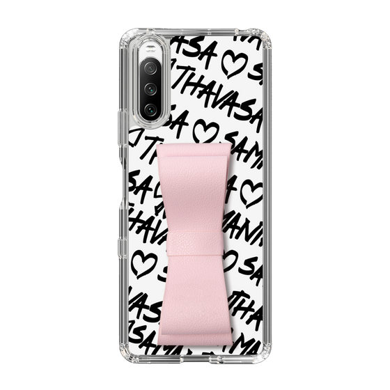 スリムプロテクションケース - STAND & RING RIBBON Sakura Pink［ Samantha Thavasa - スクリッタ - ホワイト ］