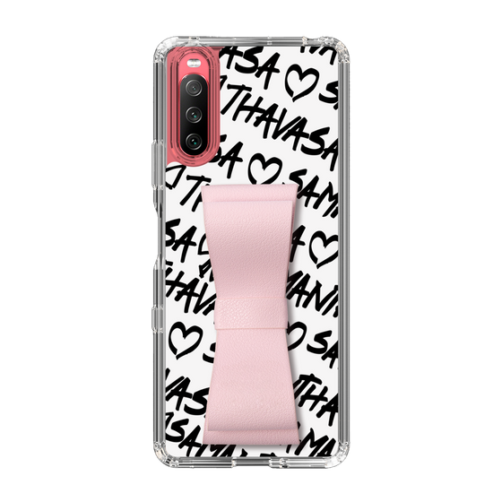 スリムプロテクションケース - STAND & RING RIBBON Sakura Pink［ Samantha Thavasa - スクリッタ - ホワイト ］