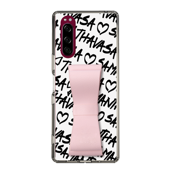 スリムプロテクションケース - STAND & RING RIBBON Sakura Pink［ Samantha Thavasa - スクリッタ - ホワイト ］