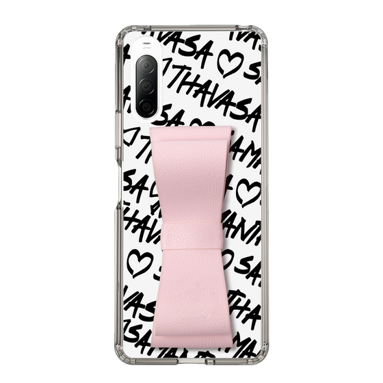 スリムプロテクションケース - STAND & RING RIBBON Sakura Pink［ Samantha Thavasa - スクリッタ - ホワイト ］