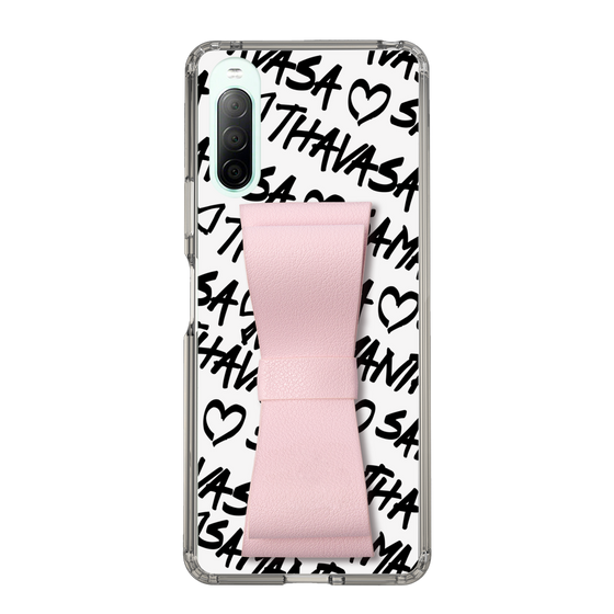 スリムプロテクションケース - STAND & RING RIBBON Sakura Pink［ Samantha Thavasa - スクリッタ - ホワイト ］