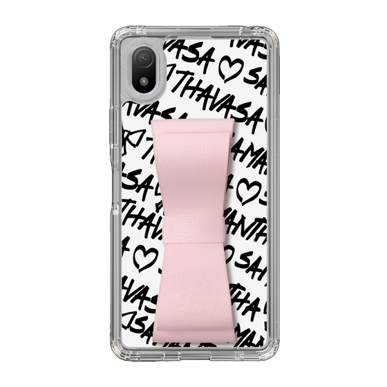 スリムプロテクションケース - STAND & RING RIBBON Sakura Pink［ Samantha Thavasa - スクリッタ - ホワイト ］