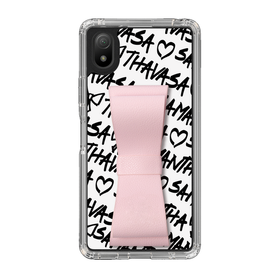 スリムプロテクションケース - STAND & RING RIBBON Sakura Pink［ Samantha Thavasa - スクリッタ - ホワイト ］