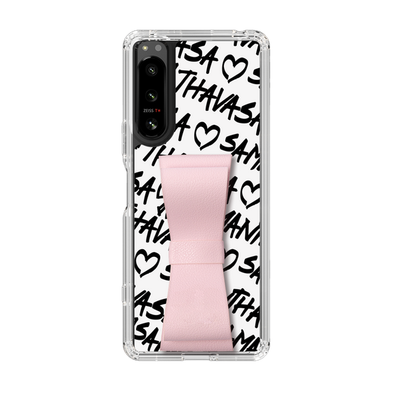 スリムプロテクションケース - STAND & RING RIBBON Sakura Pink［ Samantha Thavasa - スクリッタ - ホワイト ］
