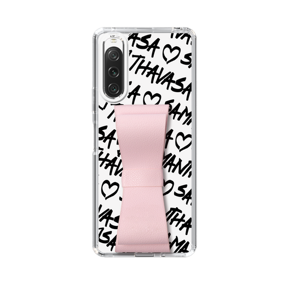 スリムプロテクションケース - STAND & RING RIBBON Sakura Pink［ Samantha Thavasa - スクリッタ - ホワイト ］