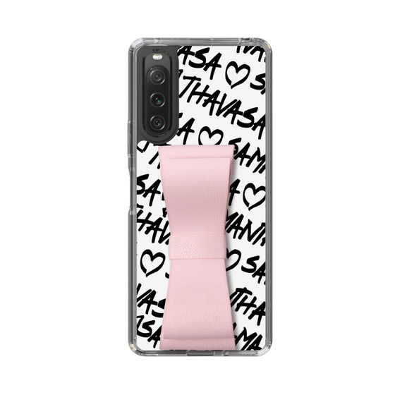 スリムプロテクションケース - STAND & RING RIBBON Sakura Pink［ Samantha Thavasa - スクリッタ - ホワイト ］