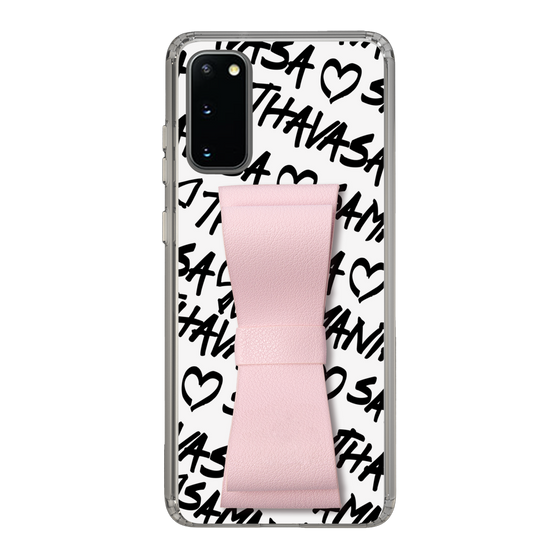 スリムプロテクションケース - STAND & RING RIBBON Sakura Pink［ Samantha Thavasa - スクリッタ - ホワイト ］