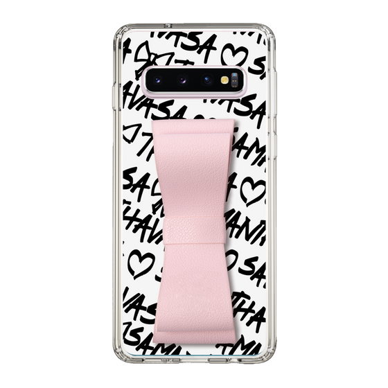 スリムプロテクションケース - STAND & RING RIBBON Sakura Pink［ Samantha Thavasa - スクリッタ - ホワイト ］