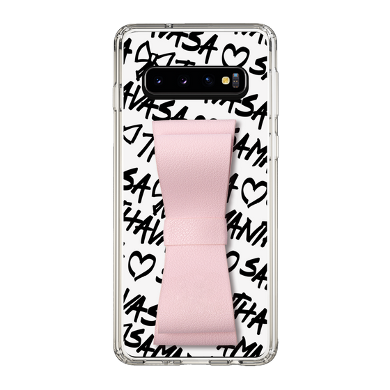 スリムプロテクションケース - STAND & RING RIBBON Sakura Pink［ Samantha Thavasa - スクリッタ - ホワイト ］