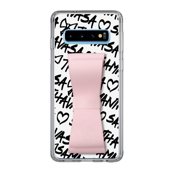 スリムプロテクションケース - STAND & RING RIBBON Sakura Pink［ Samantha Thavasa - スクリッタ - ホワイト ］