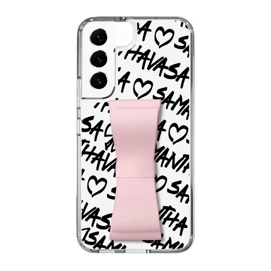 スリムプロテクションケース - STAND & RING RIBBON Sakura Pink［ Samantha Thavasa - スクリッタ - ホワイト ］