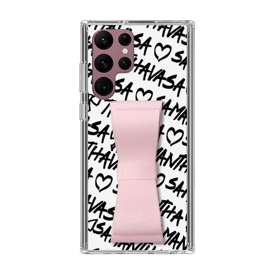 スリムプロテクションケース - STAND & RING RIBBON Sakura Pink［ Samantha Thavasa - スクリッタ - ホワイト ］
