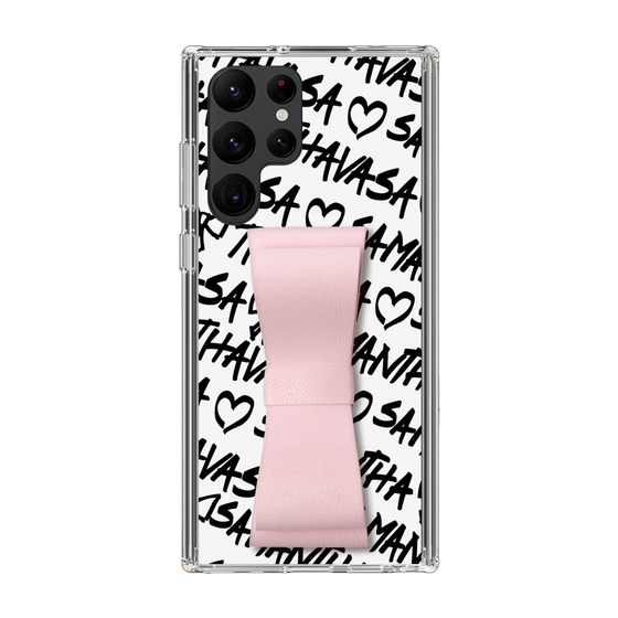 スリムプロテクションケース - STAND & RING RIBBON Sakura Pink［ Samantha Thavasa - スクリッタ - ホワイト ］