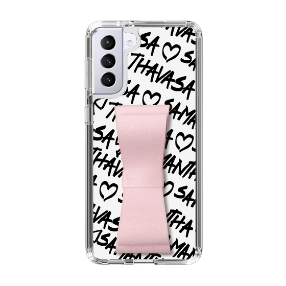 スリムプロテクションケース - STAND & RING RIBBON Sakura Pink［ Samantha Thavasa - スクリッタ - ホワイト ］