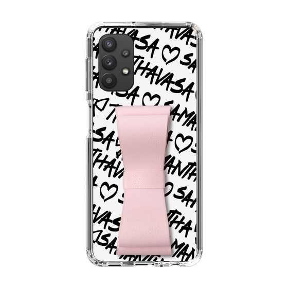 スリムプロテクションケース - STAND & RING RIBBON Sakura Pink［ Samantha Thavasa - スクリッタ - ホワイト ］