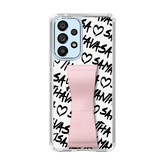 スリムプロテクションケース - STAND & RING RIBBON Sakura Pink［ Samantha Thavasa - スクリッタ - ホワイト ］